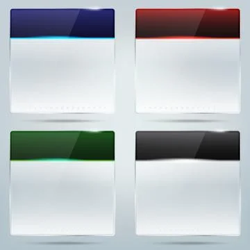 Collection of transparent glass frames - place for text Stock Illustration