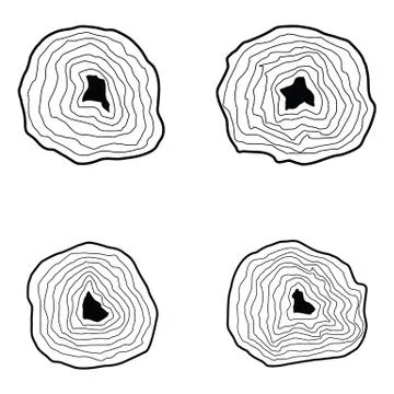 Collection of tree rings. Stock Illustration