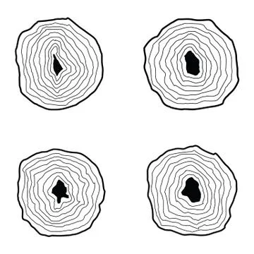 Collection of tree rings. Illustrazione stock