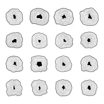 Collection of tree rings. Stock Illustration