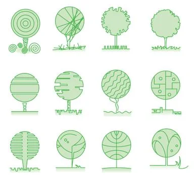 Collection of trees Stock Illustration