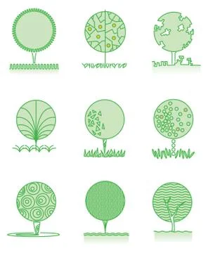 Collection of trees Stock Illustration