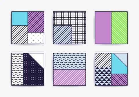 Collection with trendy backgrounds Stock Illustration