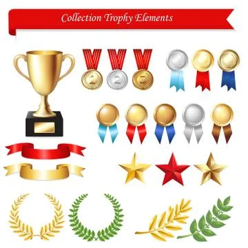 Collection trophy elements Stock Illustration