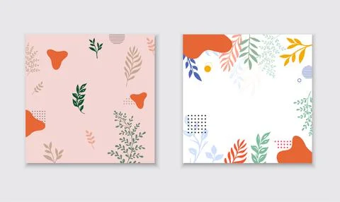 Collection of Tropical Leaves Botanical Refreshing Background vector Stock Illustration