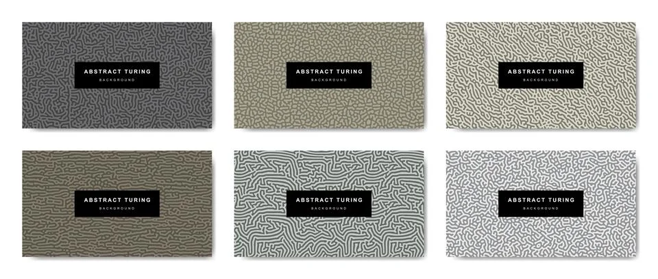 Collection of turing abstract seamless background Stock Illustration