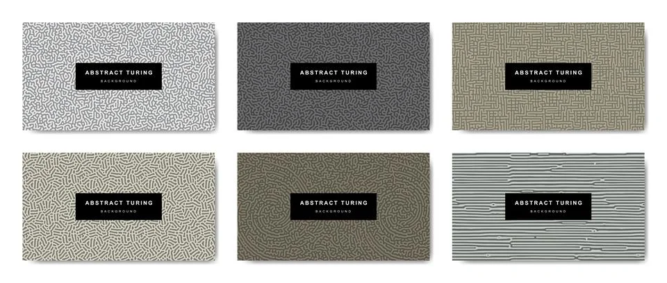 Collection of turing abstract seamless background Stock Illustration
