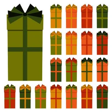 Collection of twenty multi colored gift boxes Stock Illustration