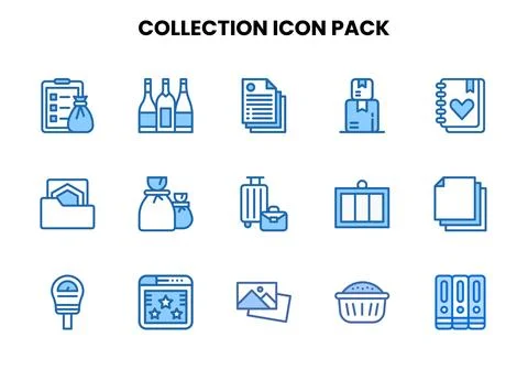 Collection Two Colour Graphics Icons Pack Illustrazione stock