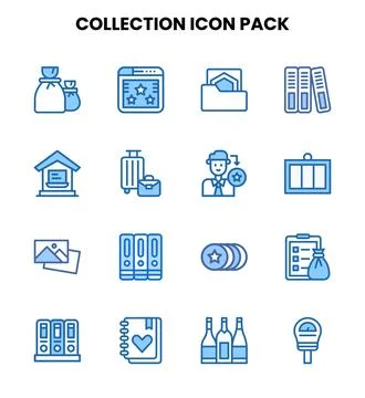 Collection Two Colour Icons Pack Illustrazione stock
