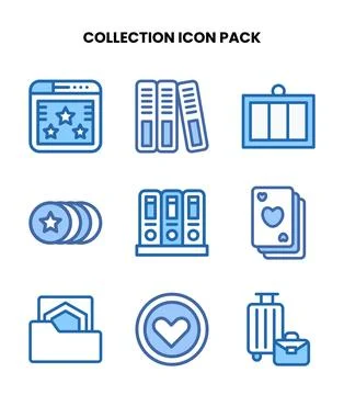 Collection Two Colour UI Icons Pack Illustrazione stock