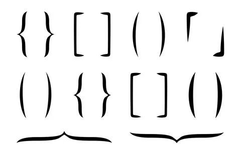 Collection Of Typographical Brackets And Parentheses Symbols Stock Illustration