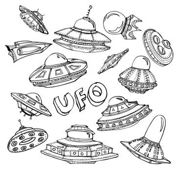 Collection of UFO Stock Illustration