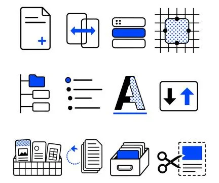 Collection of UI and document icons イラスト素材