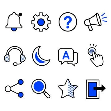 Collection of UI Icons Illustrazione stock