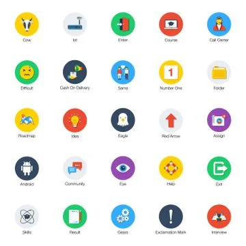 Collection Of Unique Flat Icons イラスト素材