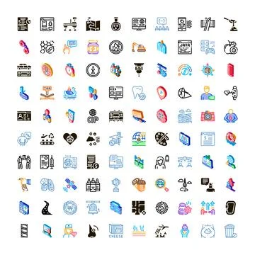 Collection of universal icons visualizing business and technology concepts 스톡 일러스트