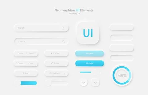 A collection of user interface elements for a mobile application. A set of icons Stock Illustration