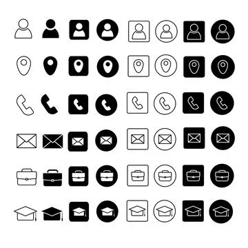 Collection of User Interface Icons Curriculum Vitae Stock Illustration