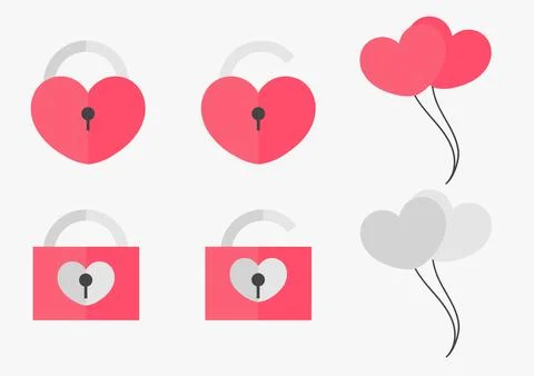 Collection of valentine designs Illustrazione stock