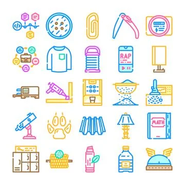 Collection of varied icons representing different concepts and objects 스톡 일러스트