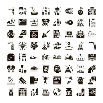 Collection of various activity related glyph icons Stockillustratie