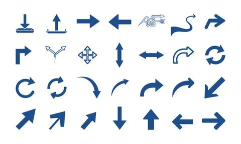 Collection of various arrow icons Stock Illustration