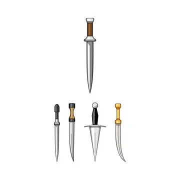 Collection of various blade designs and styles Illustration