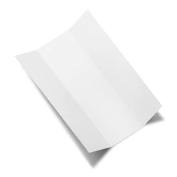 Collection of various blank folded leaflet white paper on white Stock Photos