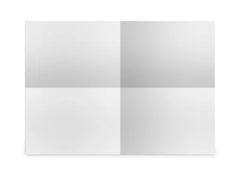 Collection of various blank folded leaflet white paper on white Stock Photos