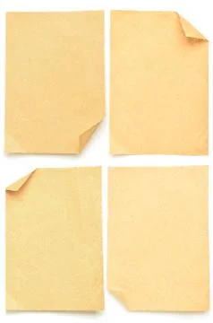 Collection of various brown papers isolated on white Stock Photos