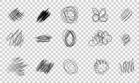 Collection of various brush strokes. Set of artistic paintbrush textures Stock Illustration
