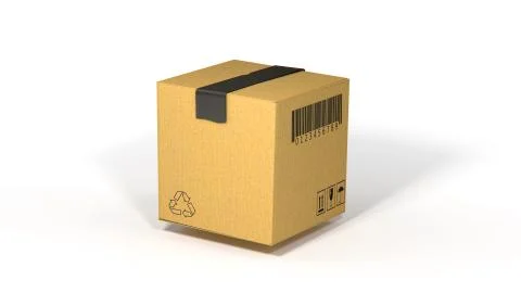 Collection of various cardboard boxes on white background Stock Illustration