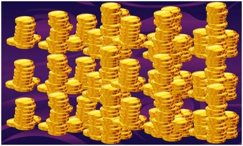 Collection of various coins on abstract background Illustrazione stock