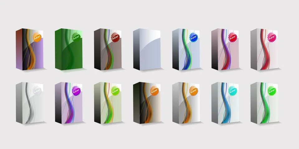 Collection of Various Colored Boxes - Colorful Website Design Elements Clip-A Stock-Illustration