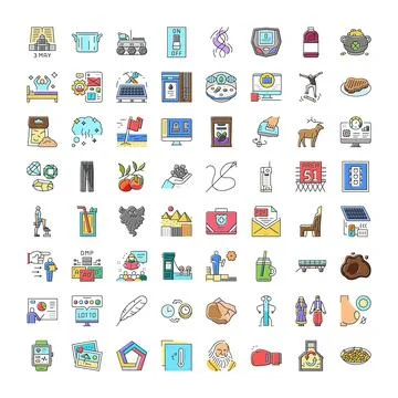 Collection of various colorful universal line icons set イラスト素材