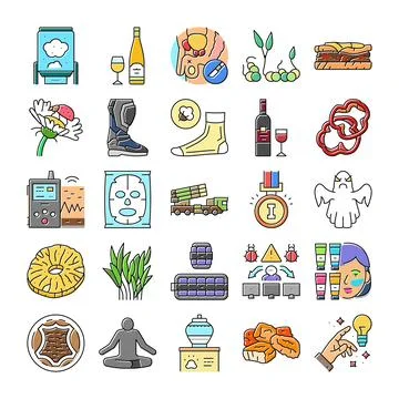 Collection of various colorful vector line icons Illustrazione stock