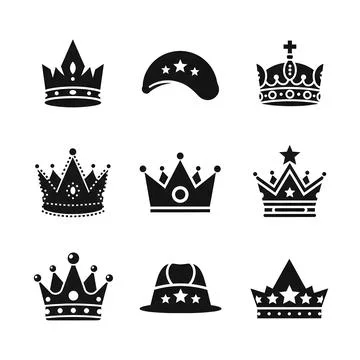 Collection of various crown and hat vector Stock Illustration