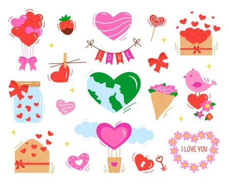 Collection of various decorative elements, stickers for your designs Stock Illustration