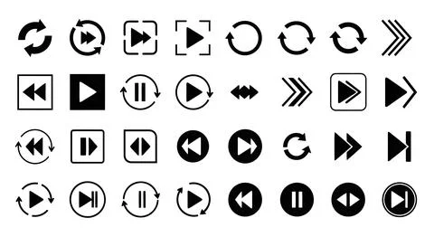 A collection of various directional and action symbols used in user interfa.. Stockillustratie