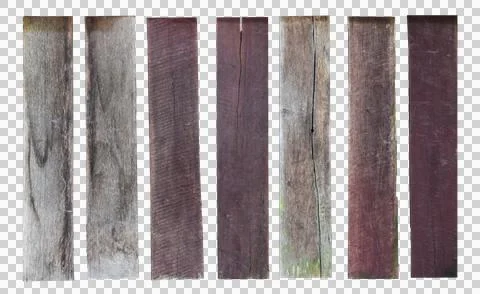 Collection of various empty wood panel isolated on transparent background. .. Stock Photos