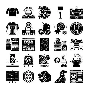 Collection of various glyph icons for web design 스톡 일러스트