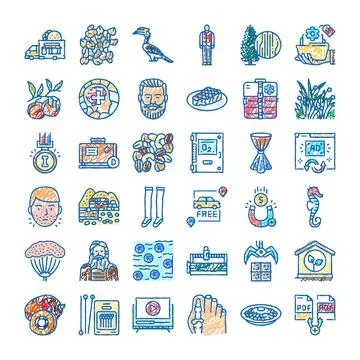Collection of various hand drawn doodle icons Stock Illustration