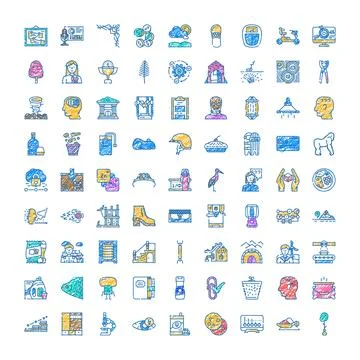 Collection of various hand drawn scribble icons Illustrazione stock