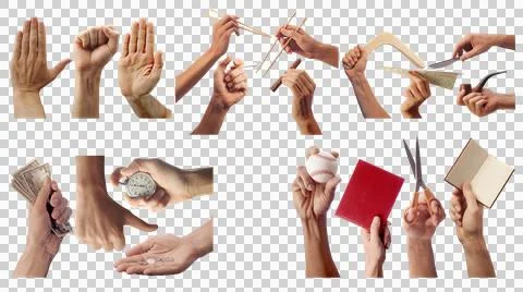 A collection of various hand gestures Stock Photos