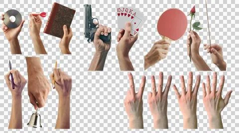 A collection of various hands performing different actions Stock Photos