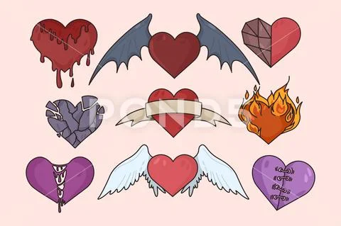 Collection of various heart shapes for valentine: Royalty Free #166845074