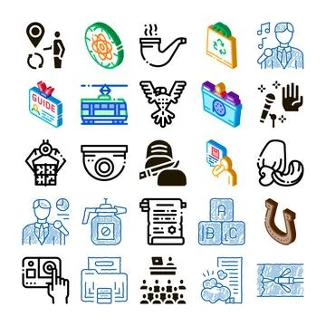Collection of various icon set concepts for business Stock Illustration