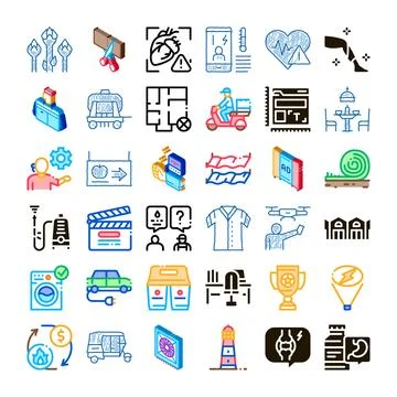 Collection of various icon sets having different concepts Stock Illustration