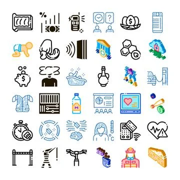 Collection of various icon sets illustrating modern concepts Stock Illustration
